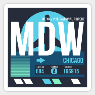 Chicago Midway (MDW) Airport // Sunset Baggage Tag Sticker